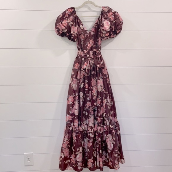 LOVESHACKFANCY Ida Maxi Dress in Oxblood Size 4 - Picture 9 of 16